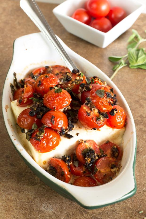 Baked Feta with Cherry Tomatoes and Fresh Herbs | Cake 'n Knife